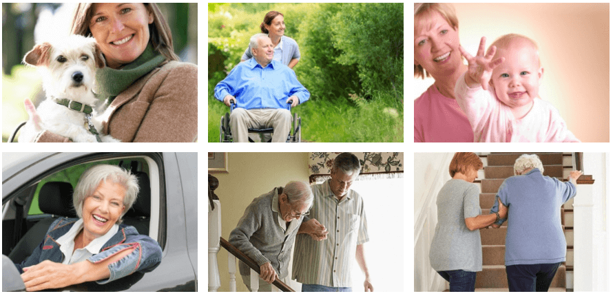 Photo grid of specialized services at Seniors on Site